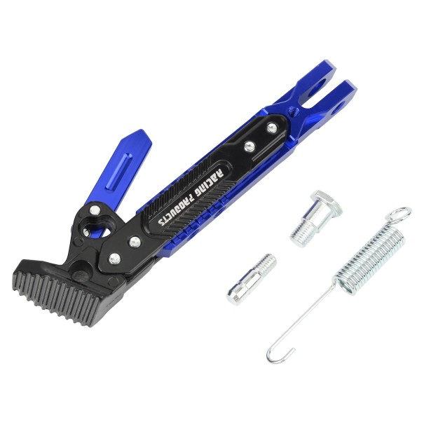 Support latéral de moto universel en couleur Support latéral réglable avec kit de montage pour KTM Honda Suzuki Yamaha Kawasaki bleu