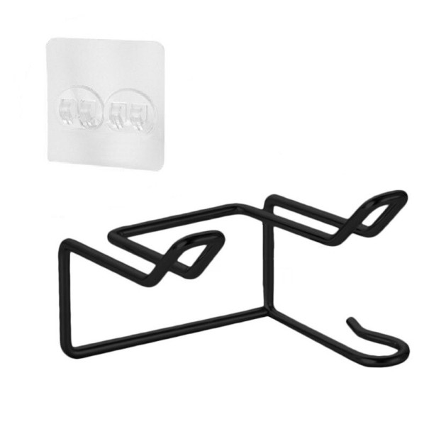 Support mural pour salle de bain noir