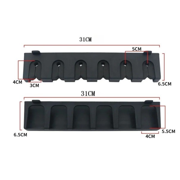 Support vertical pour cannes à pêche 6 positions 31 × 6,5 cm matériau EVA noir support mural pour un rangement clair des cannes 1