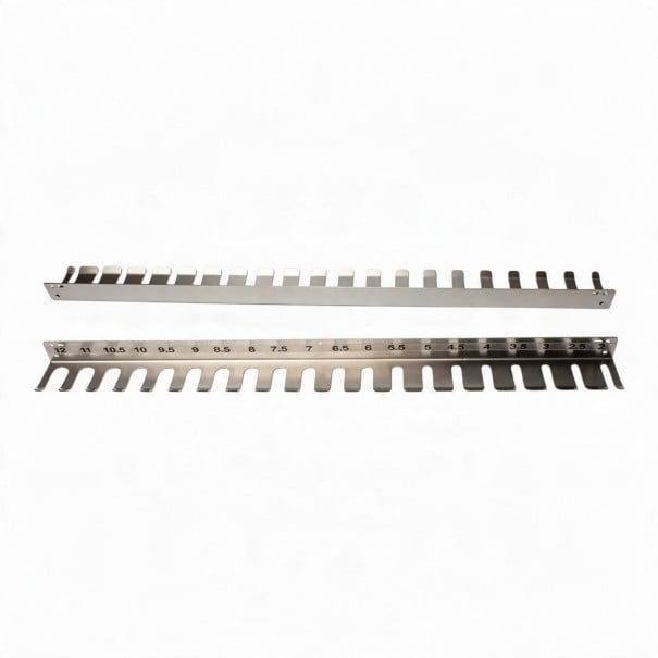 Supporto a parete per cannule endotracheali Lunghezza 59 cm Spessore 1,2 mm Acciaio inossidabile 304 Argento Per cliniche veterinarie Per cani e gatti 1