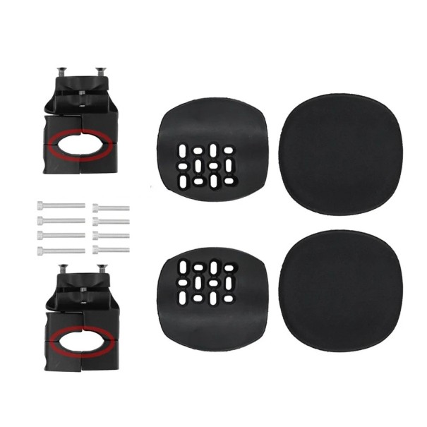 Supporto accessori per manubri AERO set nero di componenti di montaggio con rondelle e viti per il fissaggio di accessori su cyclette 1