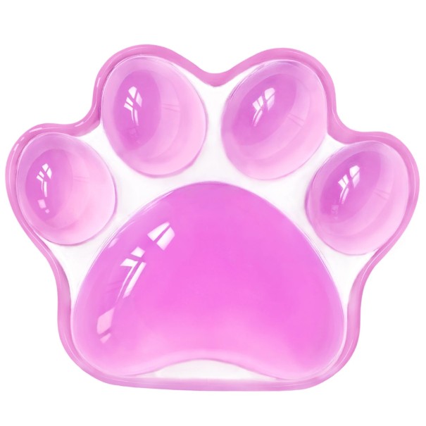 Supporto ergonomico per polso per mouse 120 x 102 x 20 mm Forma di zampa di gatto Riempimento in silicone Design colorato Comfort durante il lavoro e il gioco viola