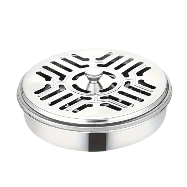 Supporto in metallo per spirali aromatiche contro le zanzare con coperchio Diametro 14,5 cm Elegante supporto Casa Giardino Terrazza 1