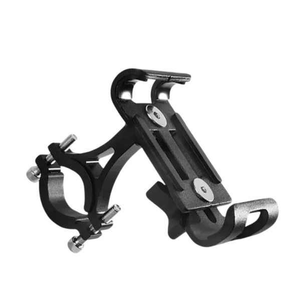 Supporto metallico per telefono e GPS per bicicletta in lega di alluminio Supporto antiscivolo girevole a 360° per manubri Accessori mobili Ciclismo nero