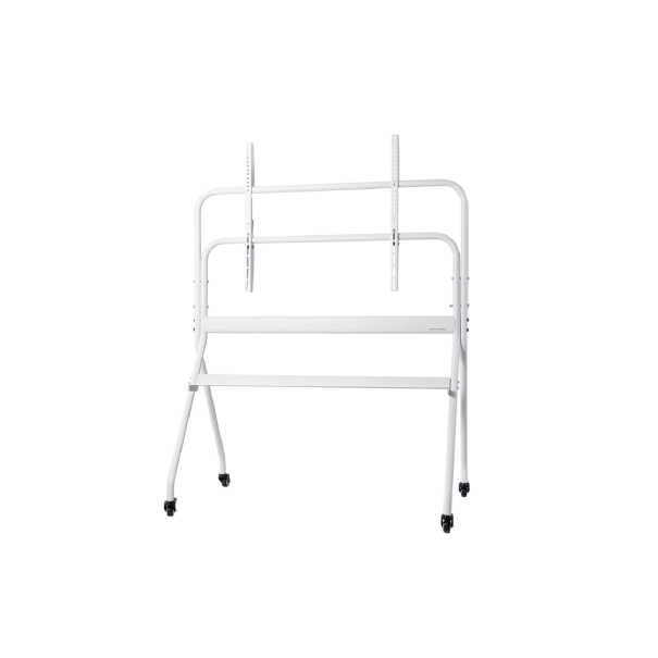 Supporto mobile per televisore per 35–100″ VESA 200×200–800×600 mm portata 86 kg struttura in acciaio bianco per ufficio e casa 1