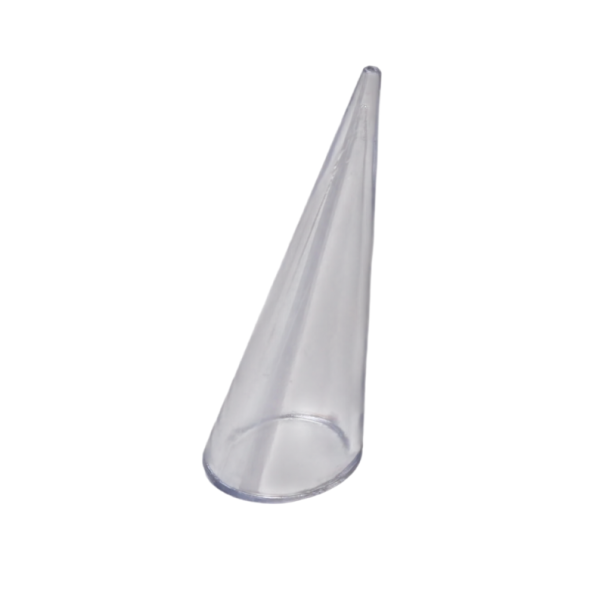Supporto per anelli in acrilico conico 6 x 2,5 x 7 cm organizzatore di gioielli in plastica portanelli per esposizione e conservazione Trasparente