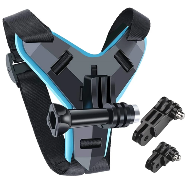 Supporto per casco per action camera GoPro Compatibile con casco integrale Fissaggio sicuro per camera su moto Ciclismo Sci blu