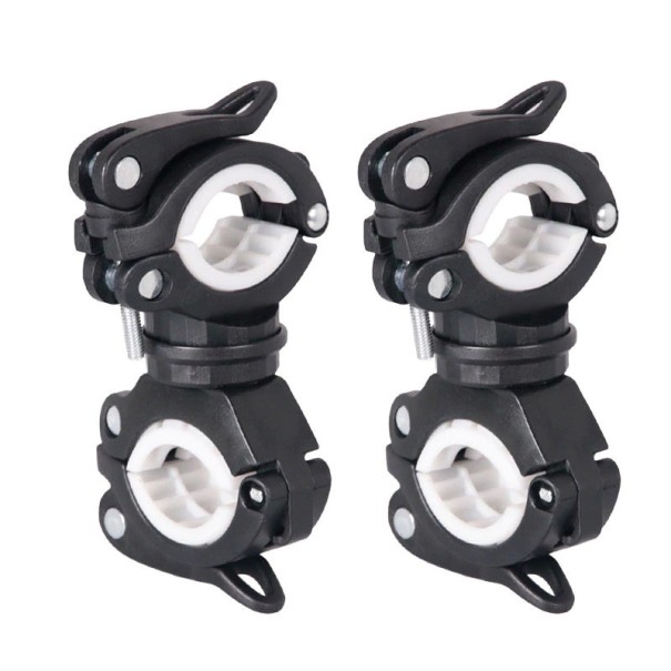 Supporto per luce da bicicletta 2 pz bianco
