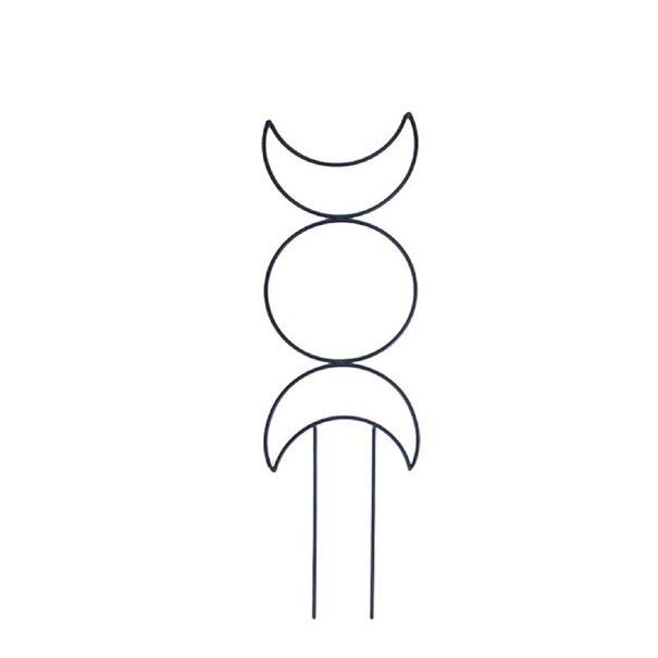 Supporto per piante a forma di cerchio con motivo della luna 34 × 10 cm supporto da giardino in metallo per piante rampicanti per guidare i germogli in vaso 1