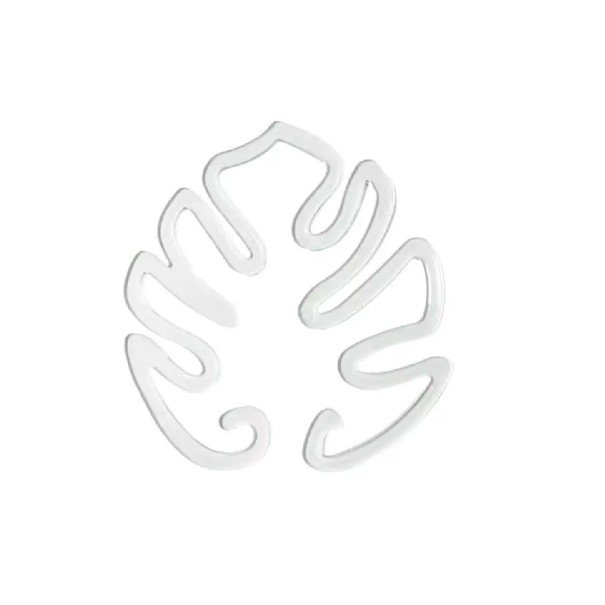Supporto per piante a forma di foglia di monstera 14 × 9 cm, supporto trasparente per fusti di piante da interno e rampicanti 1