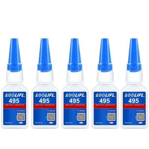 Súprava 5 ks Loolifl 495 sekundové lepidlo 20 g číre bez zápachu univerzálna stredná viskozita pre plasty kov drevo keramiku 1