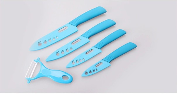 Súprava kvalitných keramických nožov J2963 modrá
