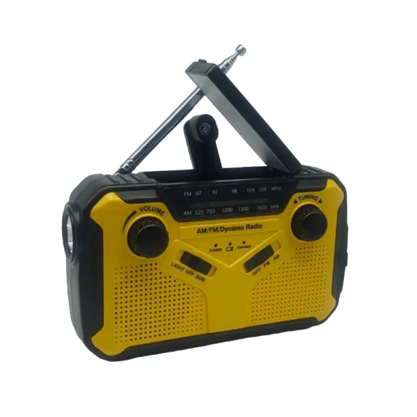 Sürgősségi rádió zseblámpával és tápegységgel Hordozható rádió AM/FM antennával vezeték nélküli rádiós LED zseblámpa Power Bank 2500 mAh többfunkciós rádió 15,5 x 9,4 x 4,2 cm 1