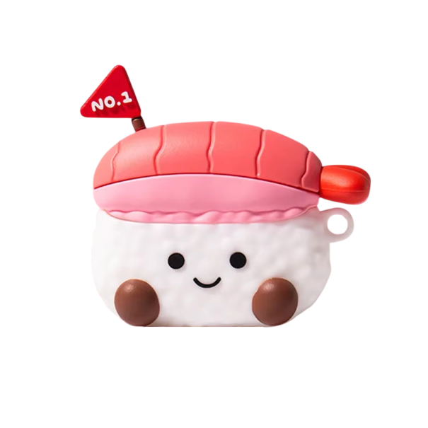 Sushi motiv pro AirPods 4 Silikonové pouzdro s krevetami Ochrana před poškrábáním a nárazy pro milovníky asijské kuchyně 1