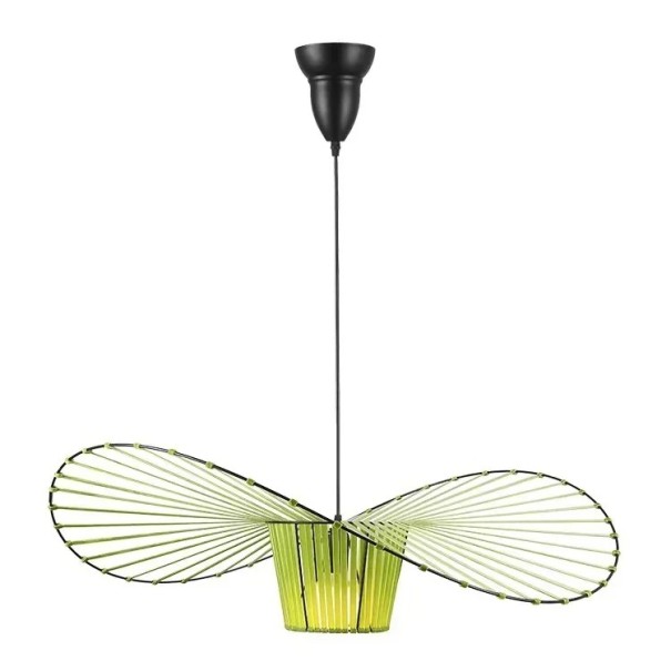 Suspension moderne diagonale lumière blanche froide luminaire de plafond design base en métal bandes colorées en polyuréthane douille E27 compatible LED 100 cm vert