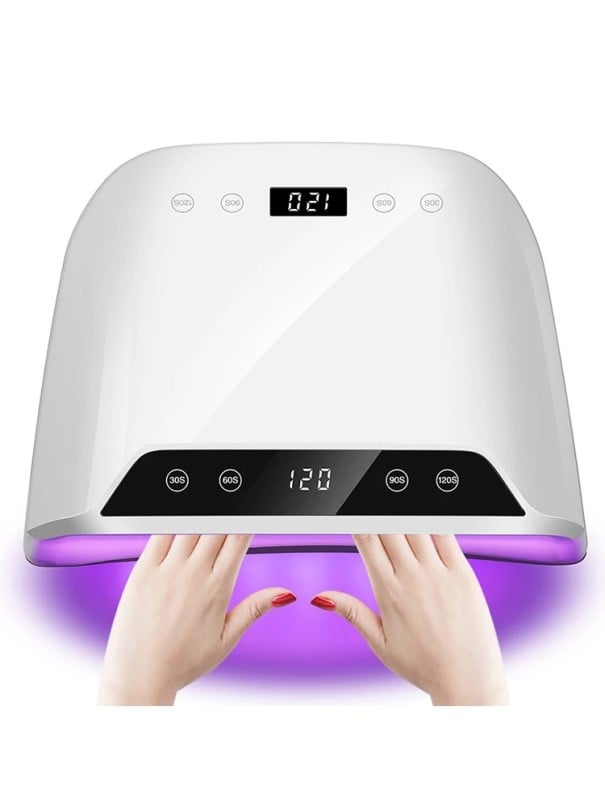 Suszarka do paznokci LED UV Profesjonalna suszarka do lakierów żelowych Automatyczny czujnik 4 timery 30/60/90/120s Podwójny wyświetlacz Szybkie 1