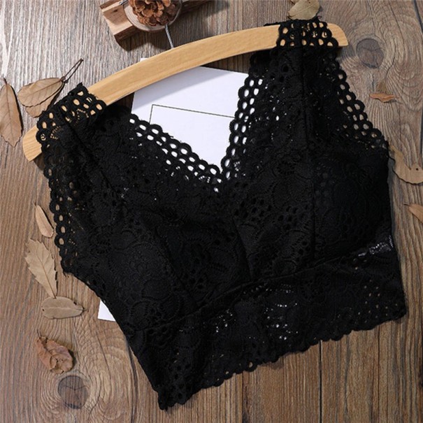 Sutiã bralette de renda sexy preto