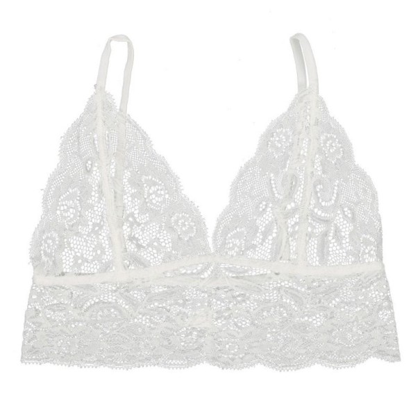 Sutiã bralette rendado sexy branco M