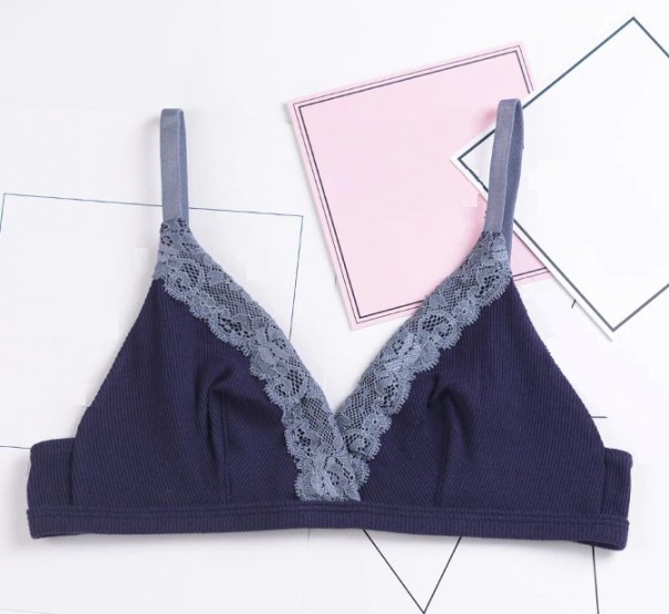 Sutiã feminino decorado com renda J2342 azul S