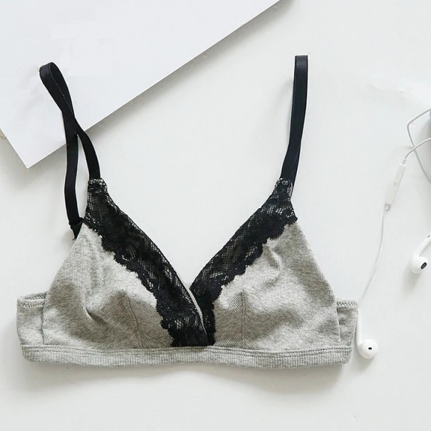 Sutiã feminino decorado com renda J2342 cinzento XL