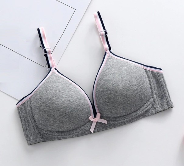 Sutien cu curele dungi gri inchis 80A Sutien cu curele dungi gri inchis 80A