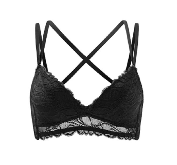 Sutien cu curele încrucișate negru 70C