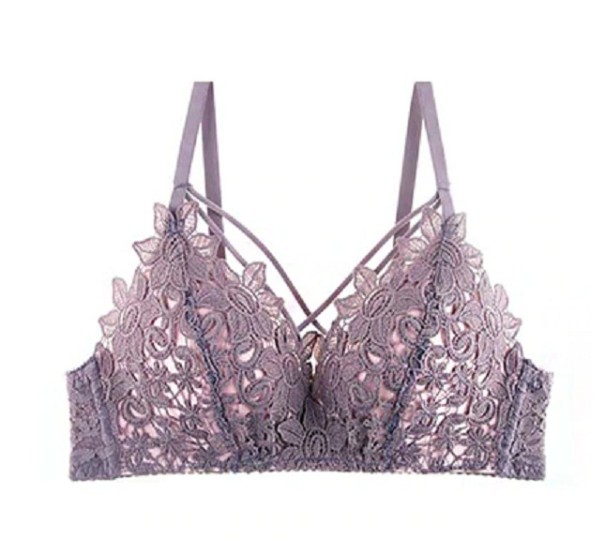 Sutien din dantela cu cordon gri 70B