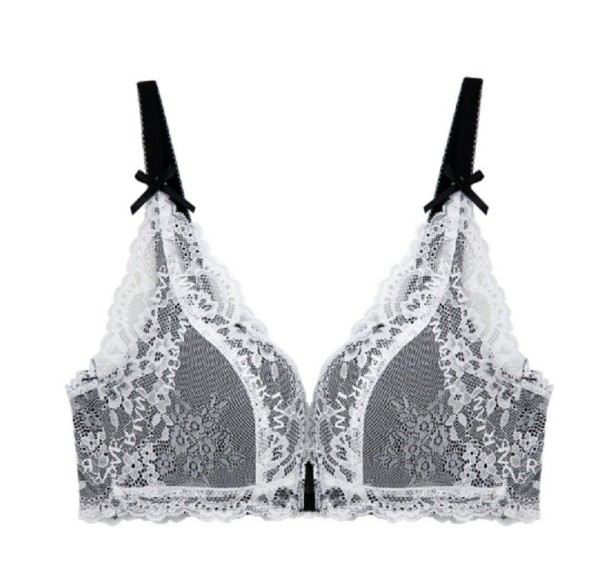 Sutien din dantela cu inchidere frontala negru 75B