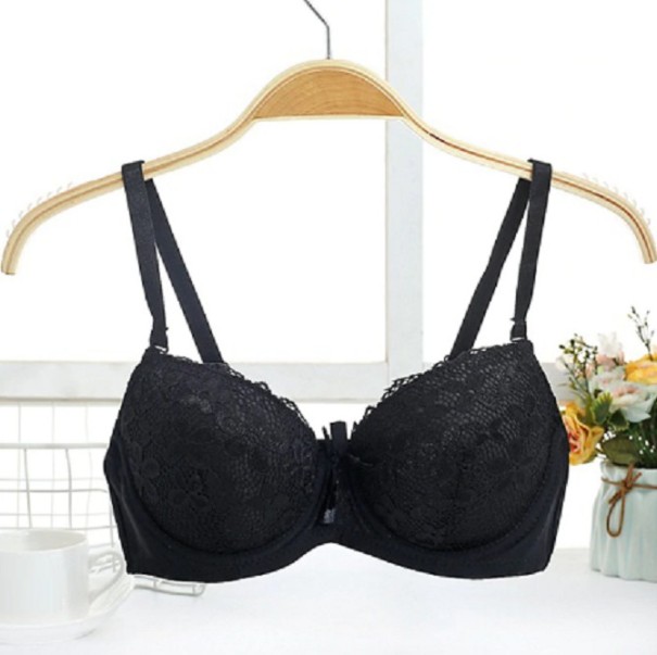 Sutien din dantela cu panglica negru 80B