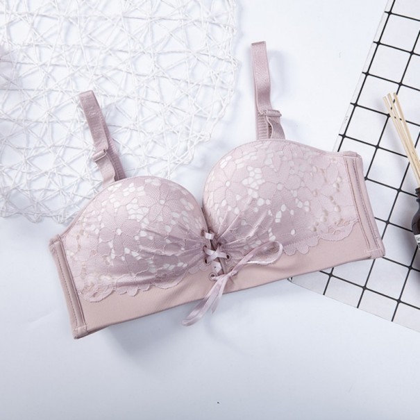 Sutien push-up sexy cu șiret roz 85B