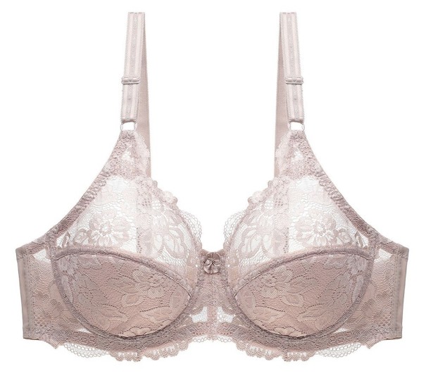 Sutien semi-armat cu dantelă bej 100C