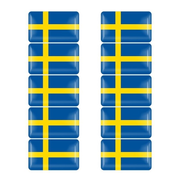 Sverige flag klistermærker 10 stk. 1