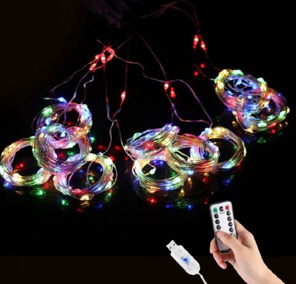 Svetelná reťaz na diaľkové ovládanie 2 x 3 m 200 LED viacfarebná