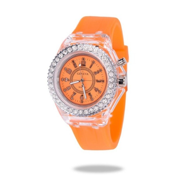 Svietiace hodinky T1544 oranžová