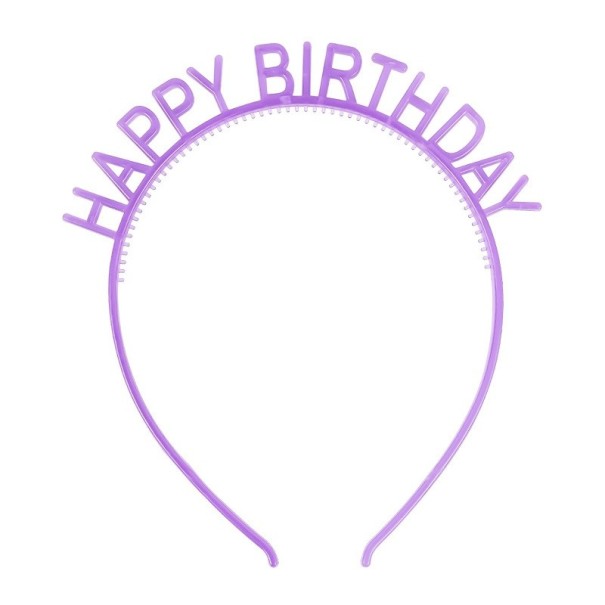 Svítící párty čelenka HAPPY BIRTHDAY 2 ks fialová