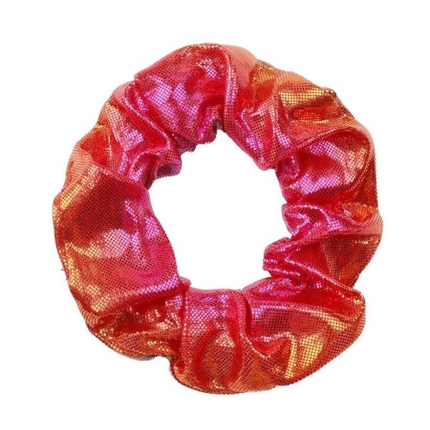 Svíticí scrunchies do vlasů červená