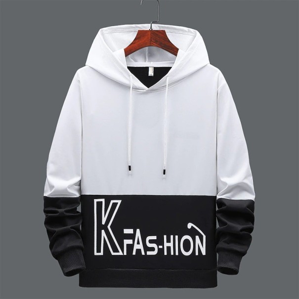 Sweat à capuche bicolore pour homme F134 noir S 2