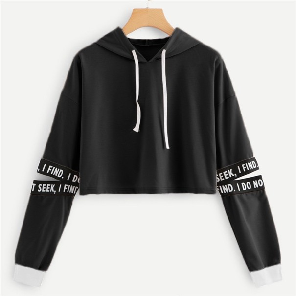 Sweat à capuche de sport pour femmes B14 noir XL