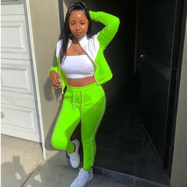 Sweat à capuche et pantalon pour femmes B1233 vert XS