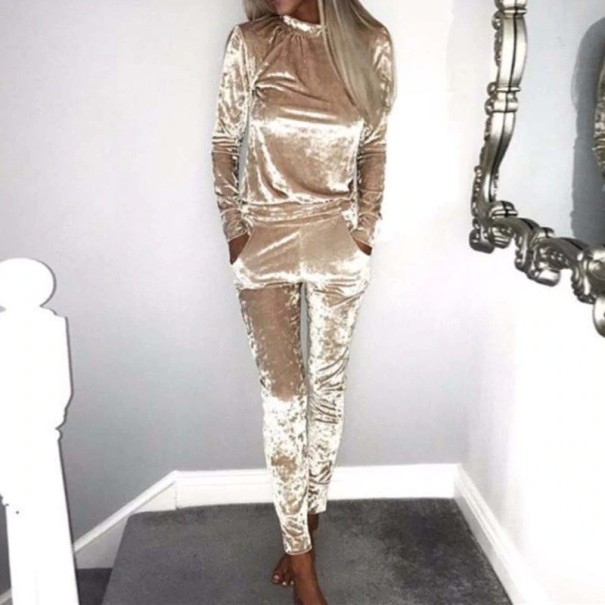 Sweat à capuche et pantalons pour femmes beige M