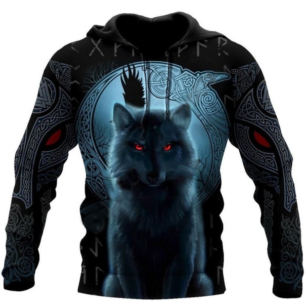 Sweat à capuche homme loup F162 3XL 1
