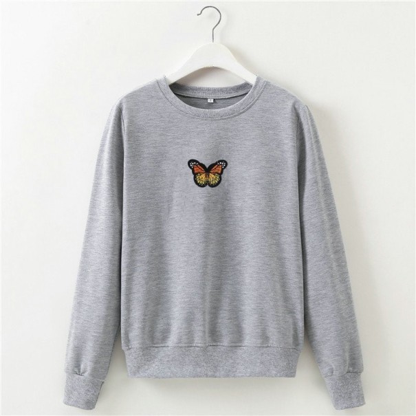 Sweat à capuche pour femme avec papillon gris S