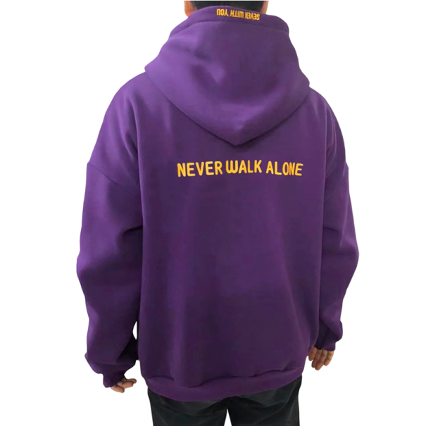 Sweat à capuche pour femmes violet en coton et polyester avec inscriptions Vêtement décontracté unicolore confortable pour un usage quotidien XL