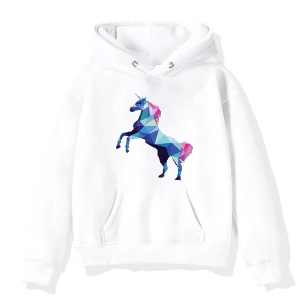 Sweat à capuche pour fille avec unicorn blanc 12 C