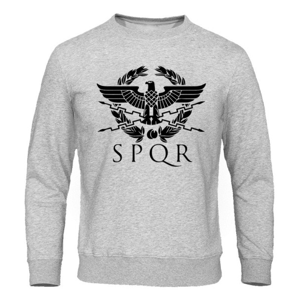 Sweat à capuche pour homme avec impression F112 gris clair M 2