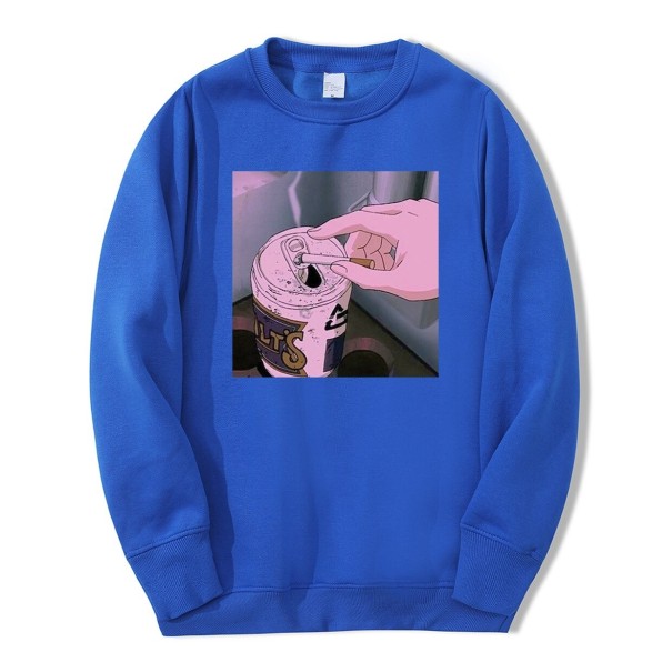 Sweat à capuche pour homme avec impression F46 bleu XL