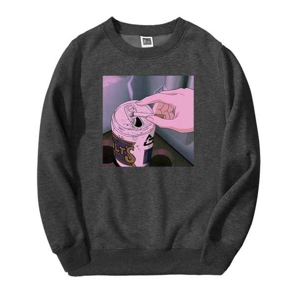 Sweat à capuche pour homme avec impression F46 gris foncé XL