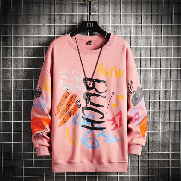 Sweat à capuche pour homme avec impression rose XXL