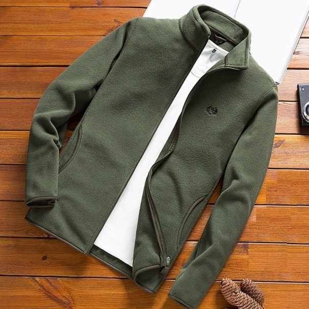 Sweat à col pour homme vert armée XS