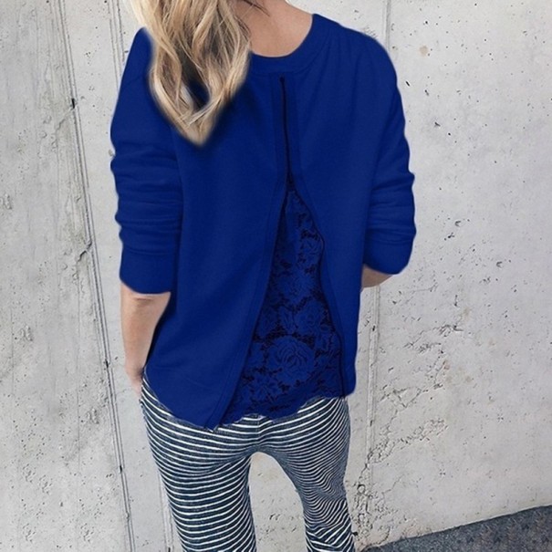 Sweat-shirt Femme avec Dentelle B12 bleu XL